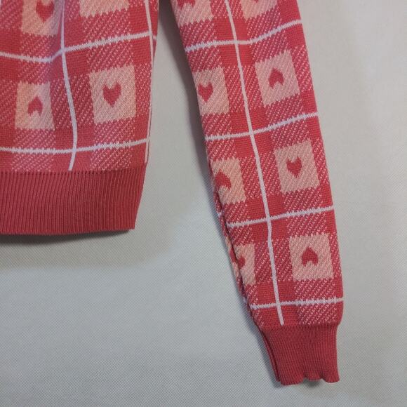 Asos Heartbreak Sweater Cardigan In Heart Print Size Small - Picture 4 of 8